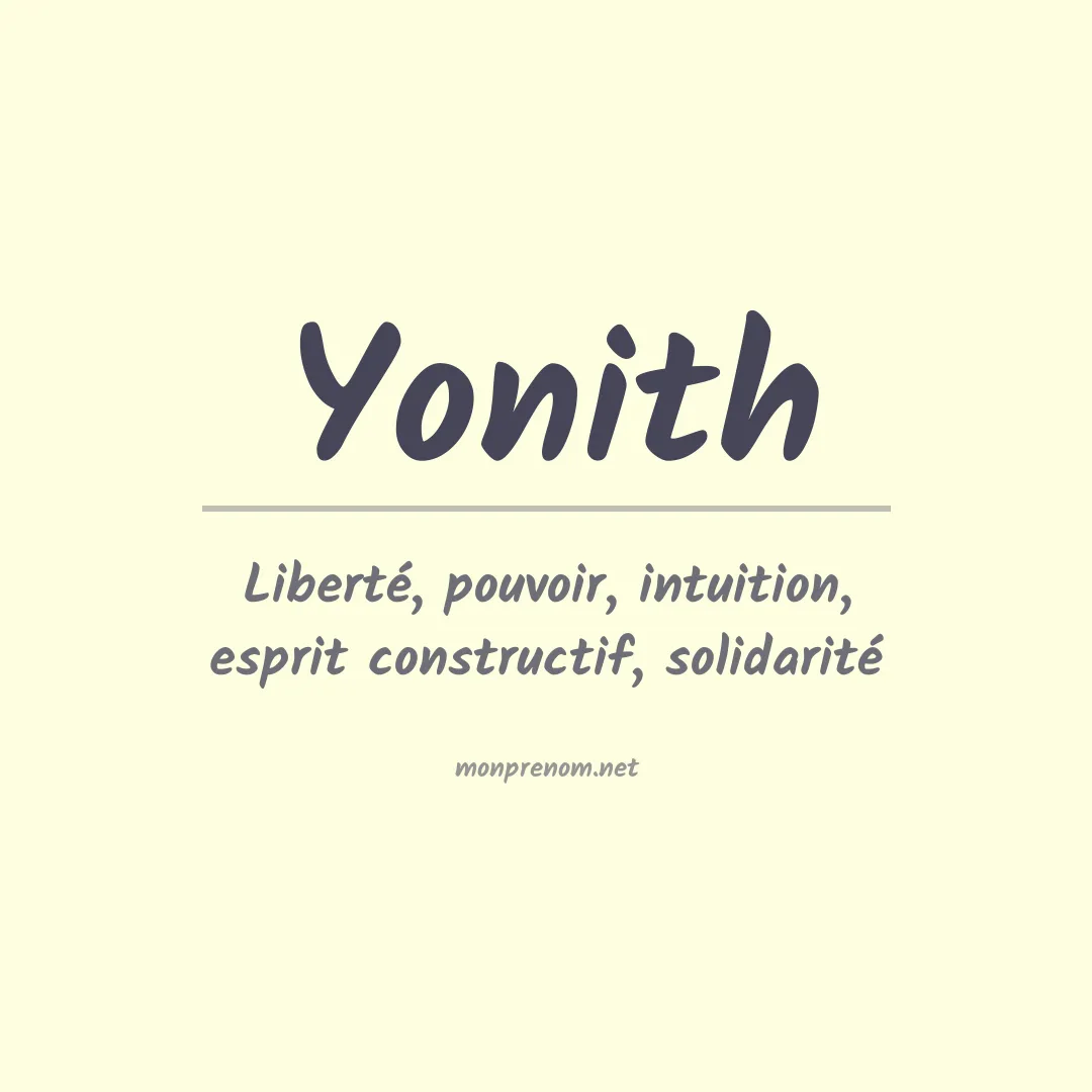 Signification du prénom Yonith