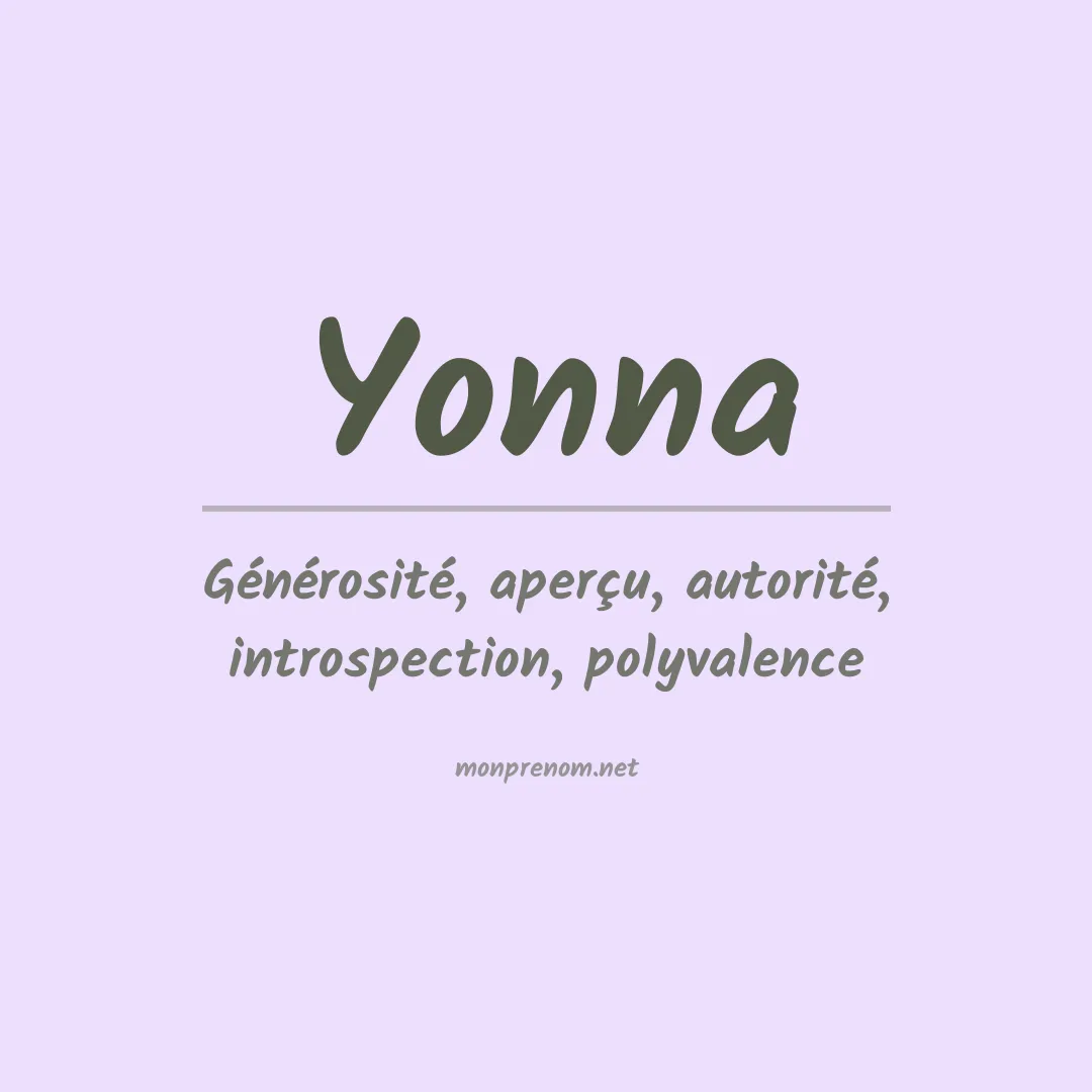 Signification du prénom Yonna