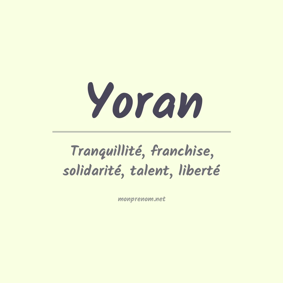 Signification du prénom Yoran