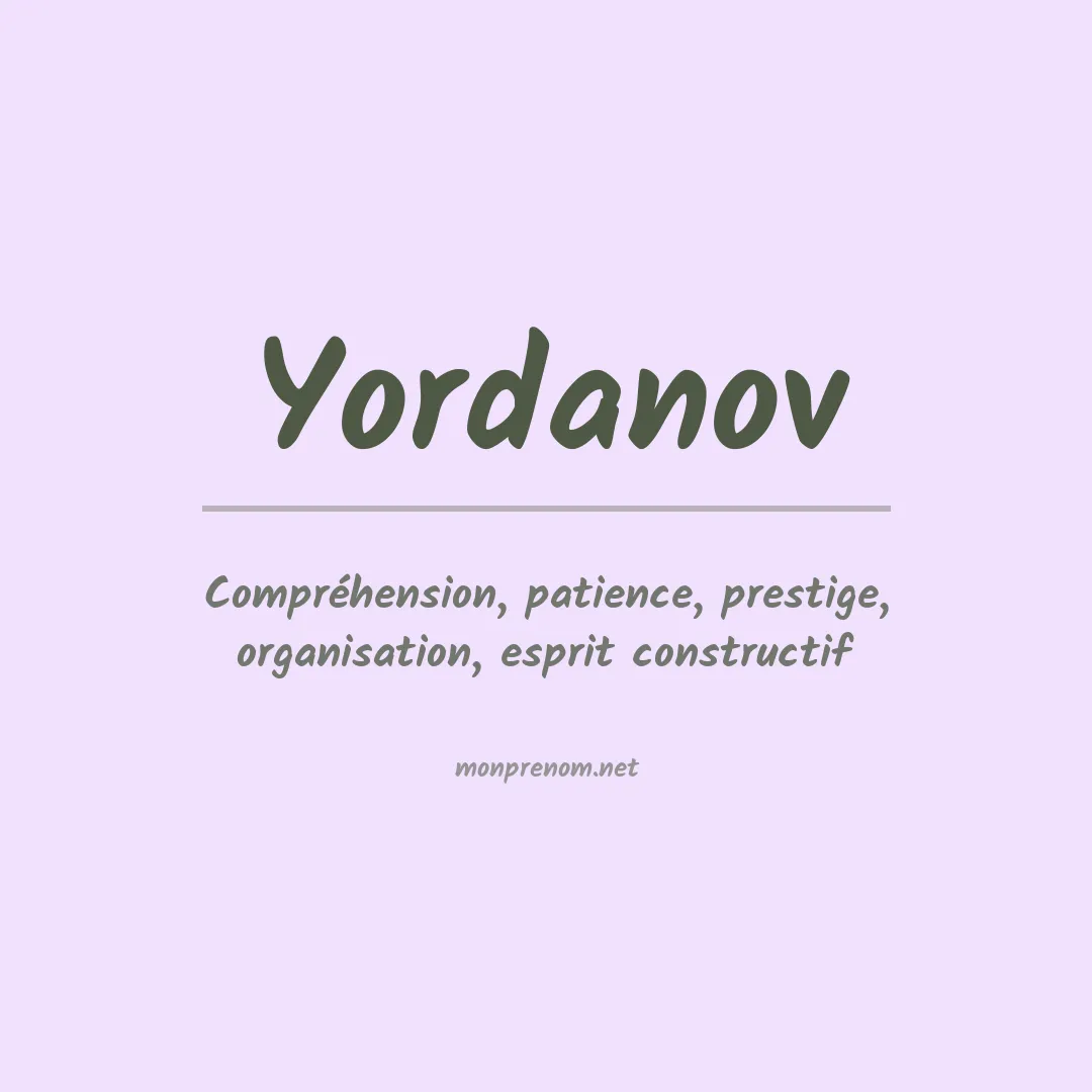 Prénom Yordanov