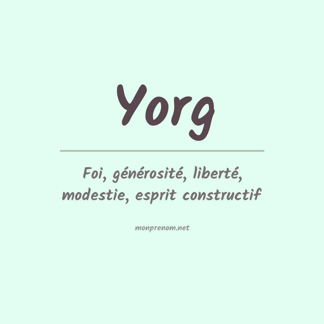 Signification du prénom Yorg