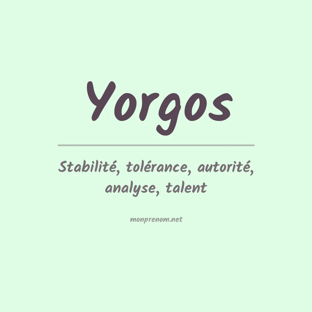 Signification du prénom Yorgos