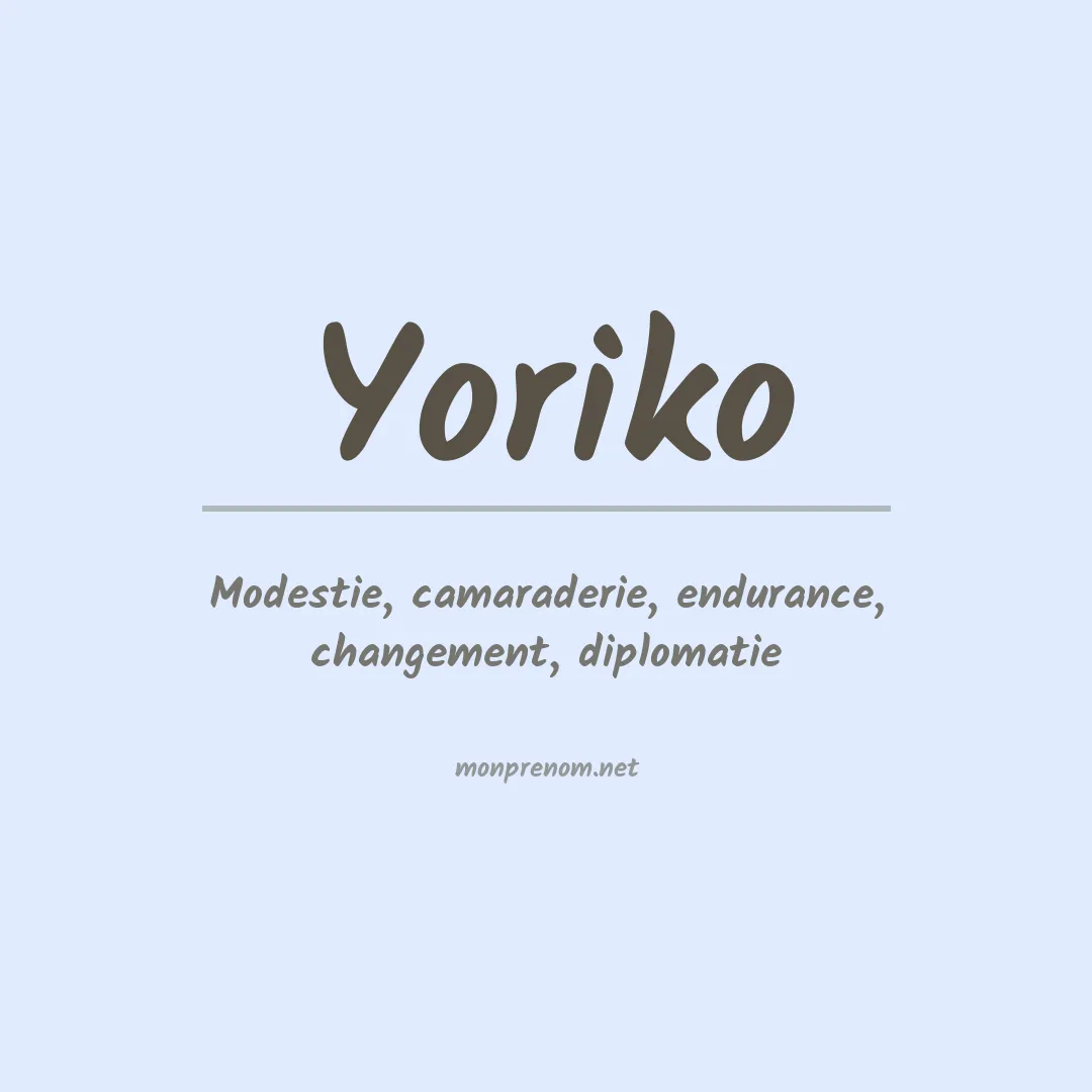 Prénom Yoriko