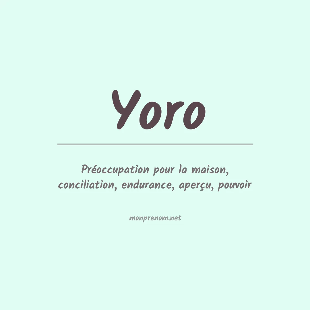 Prénom Yoro