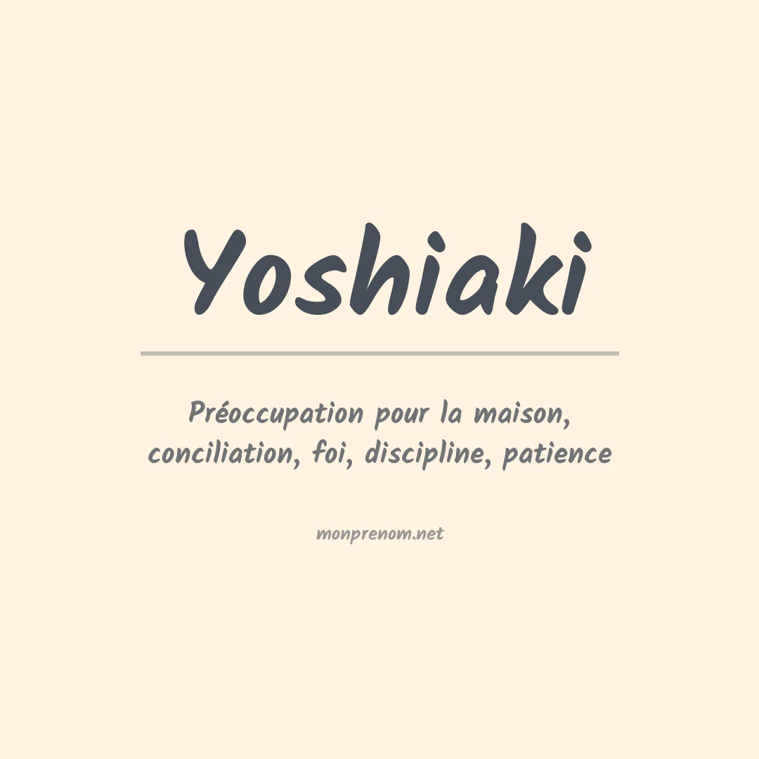 Prénom Yoshiaki