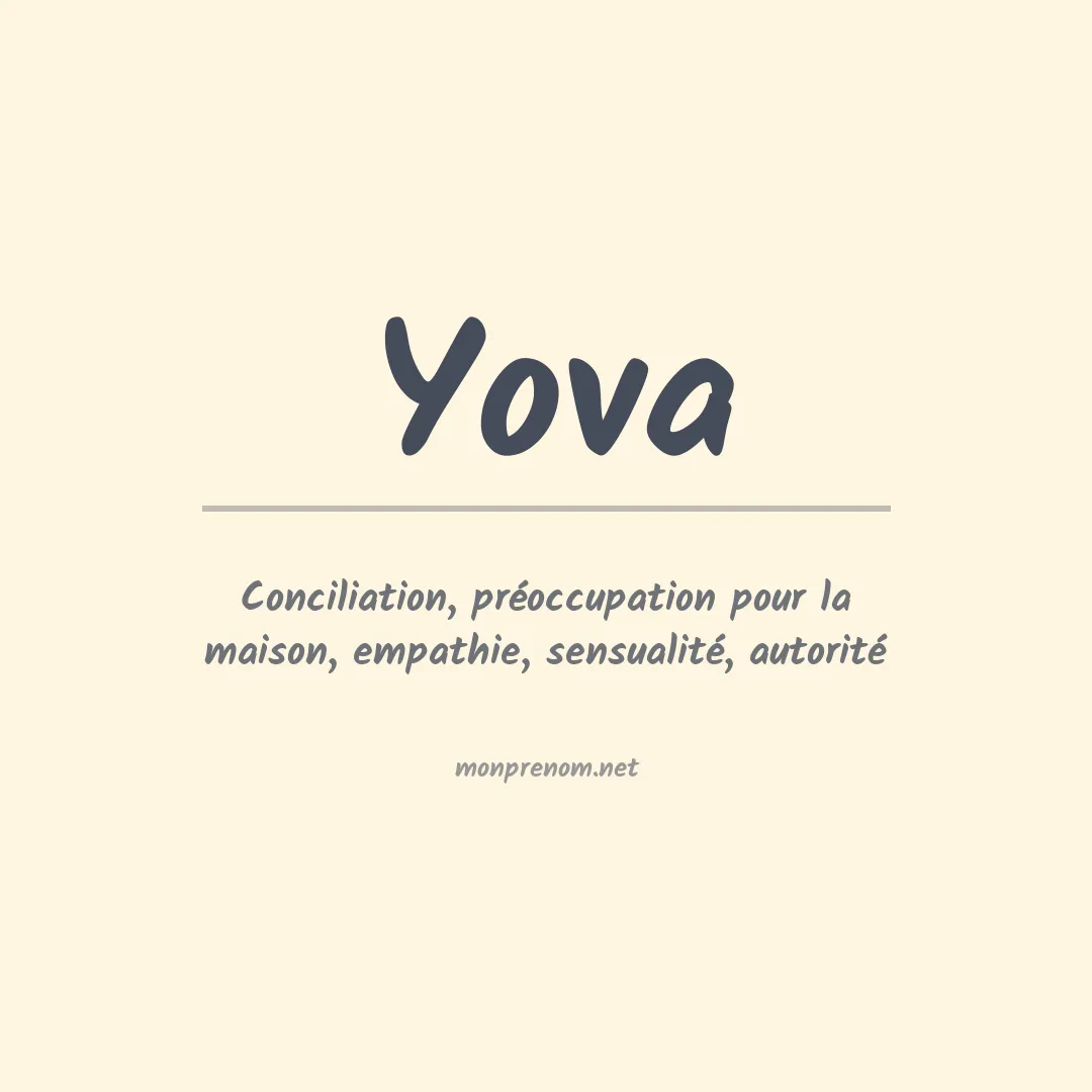 Signification du prénom Yova
