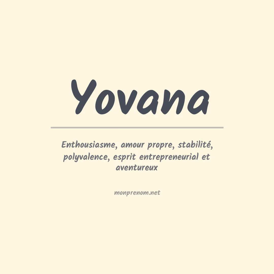 Signification du prénom Yovana