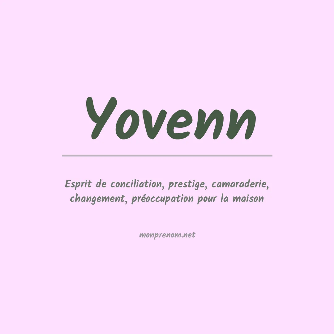 Signification du prénom Yovenn