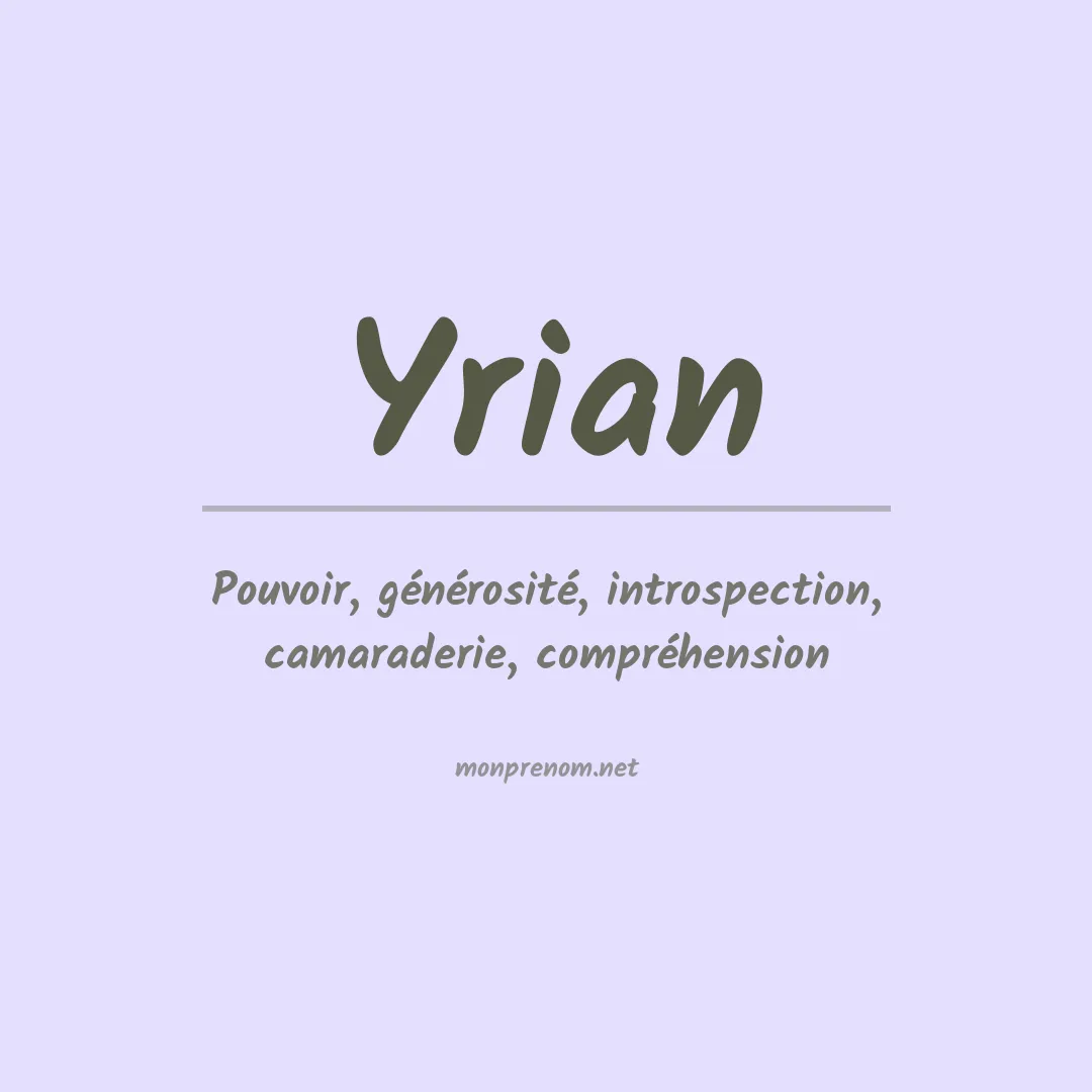 Signification du prénom Yrian