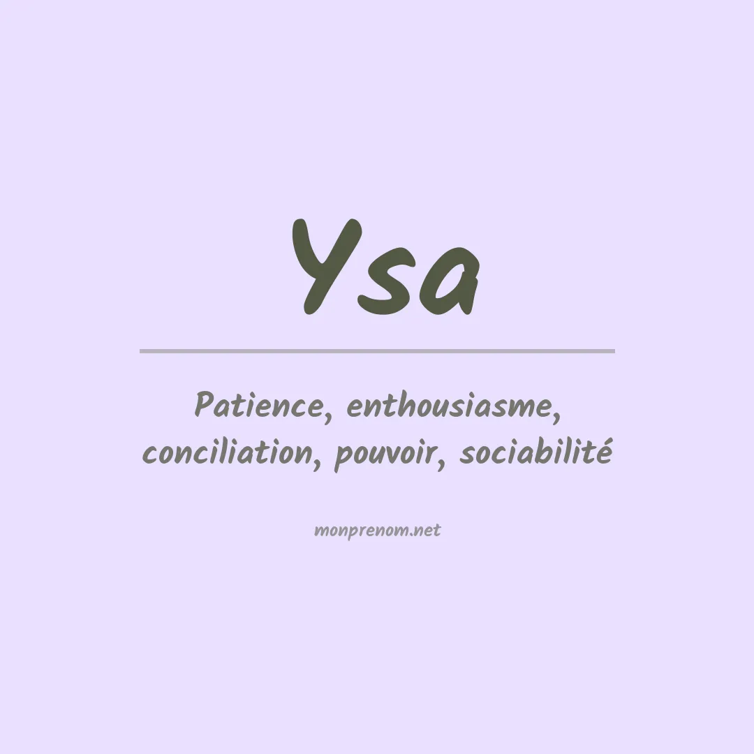 Prénom Ysa