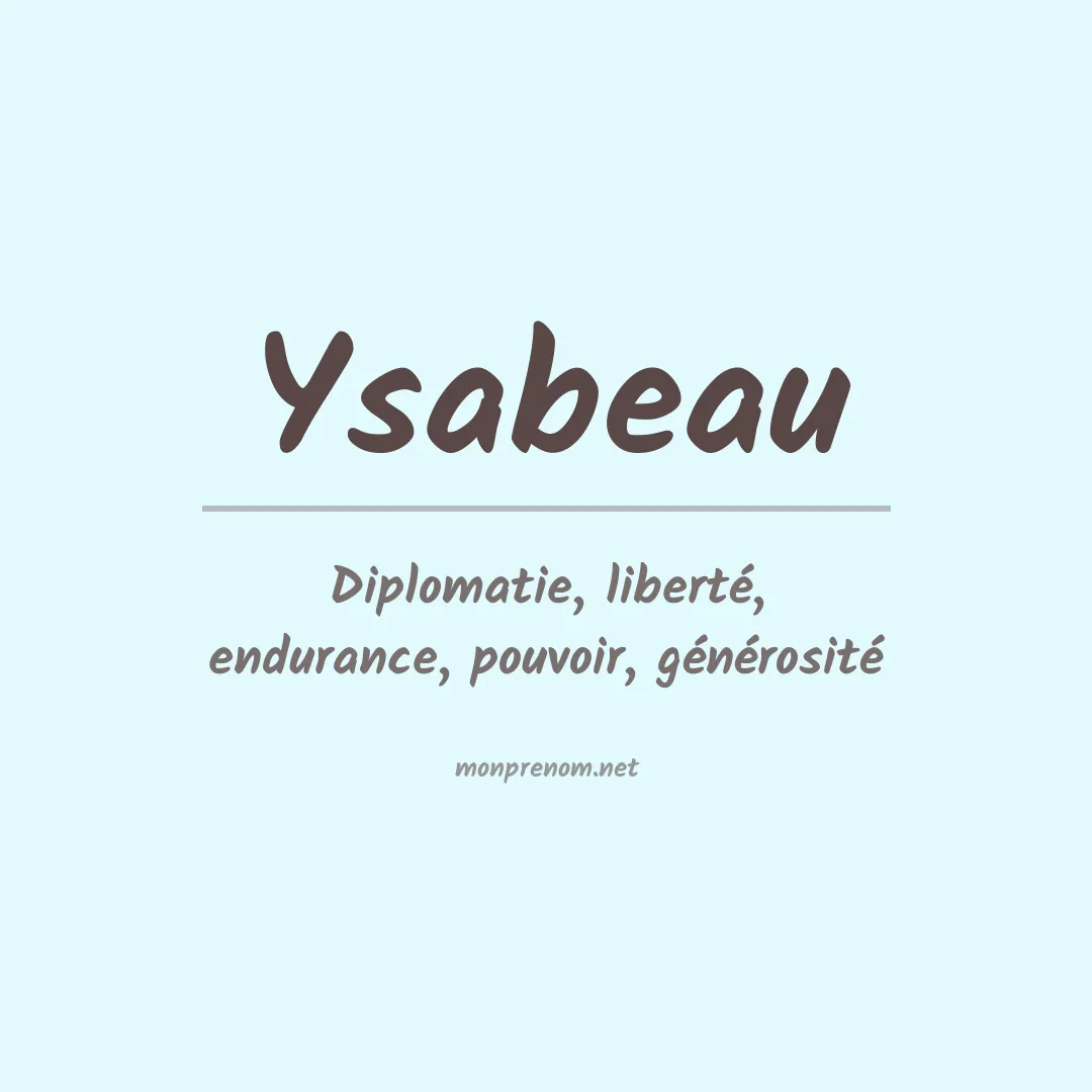 Signification du prénom Ysabeau