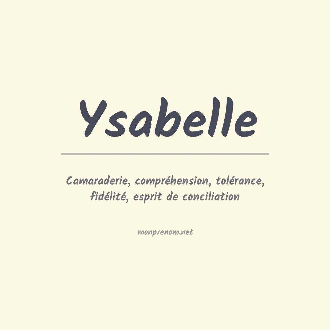 Prénom Ysabelle