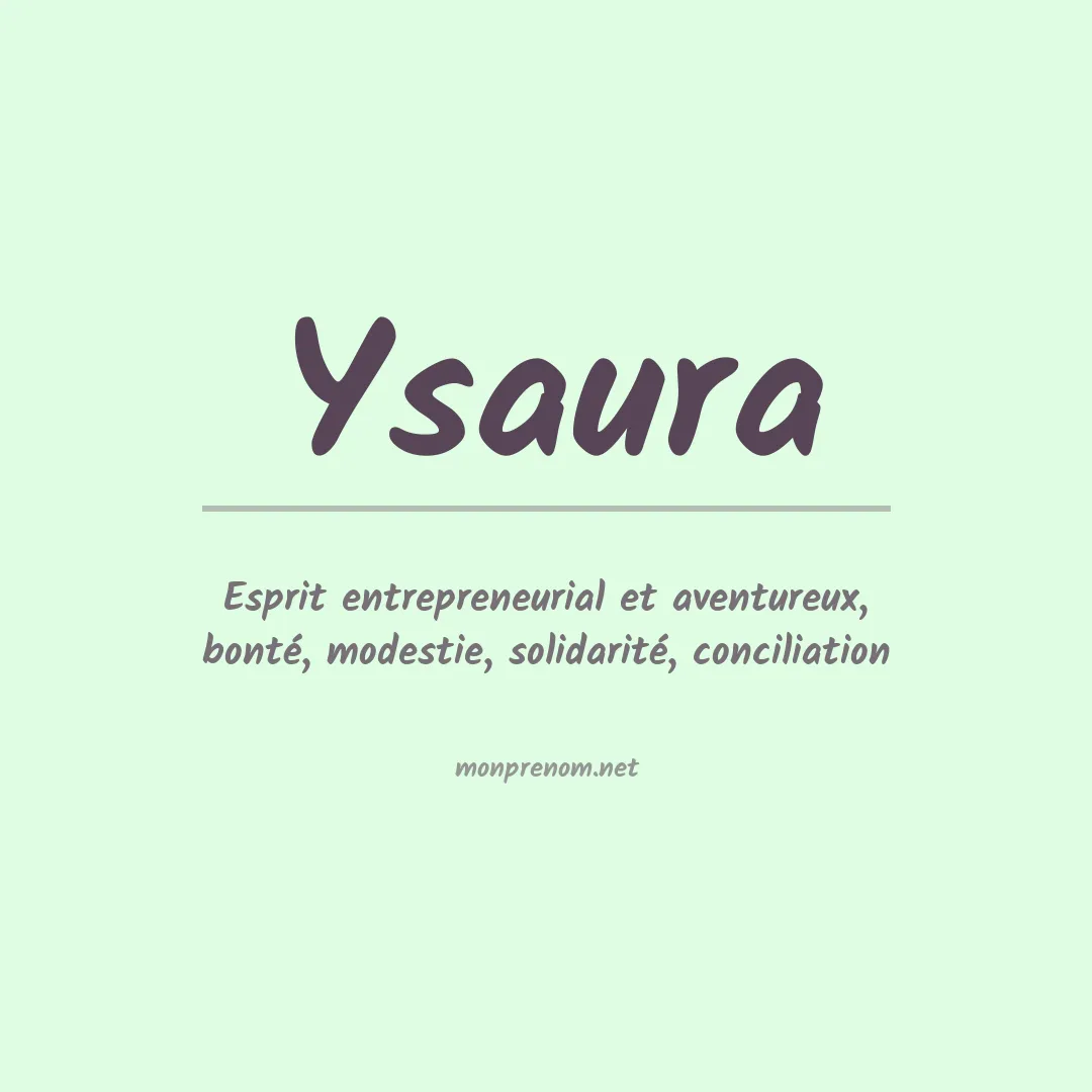 Signification du prénom Ysaura