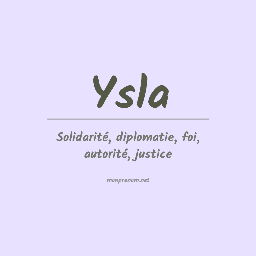 Prénom Ysla