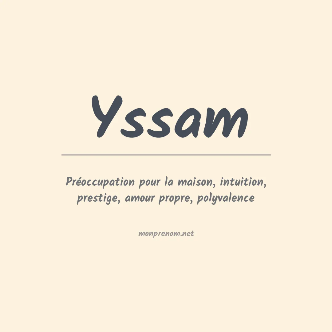 Signification du prénom Yssam