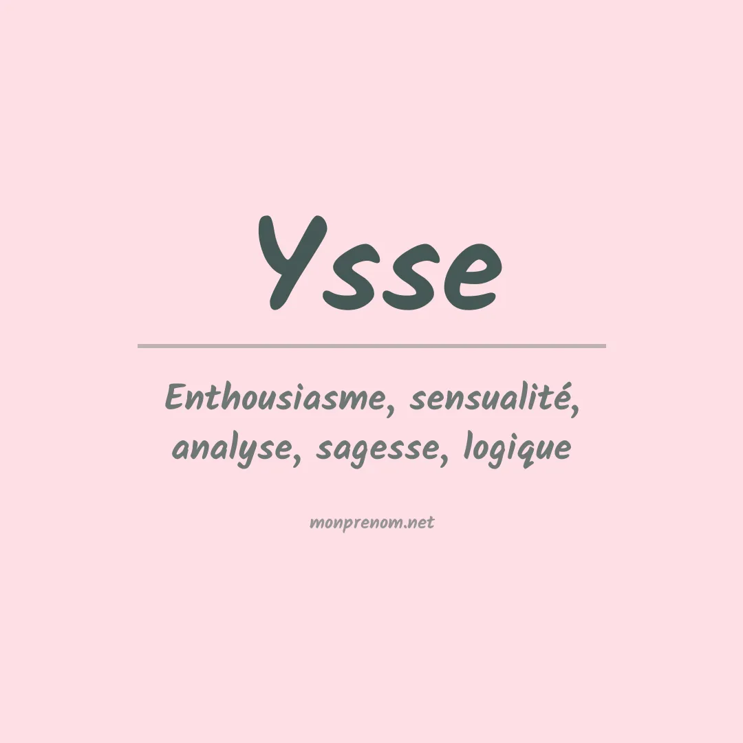 Signification du prénom Ysse