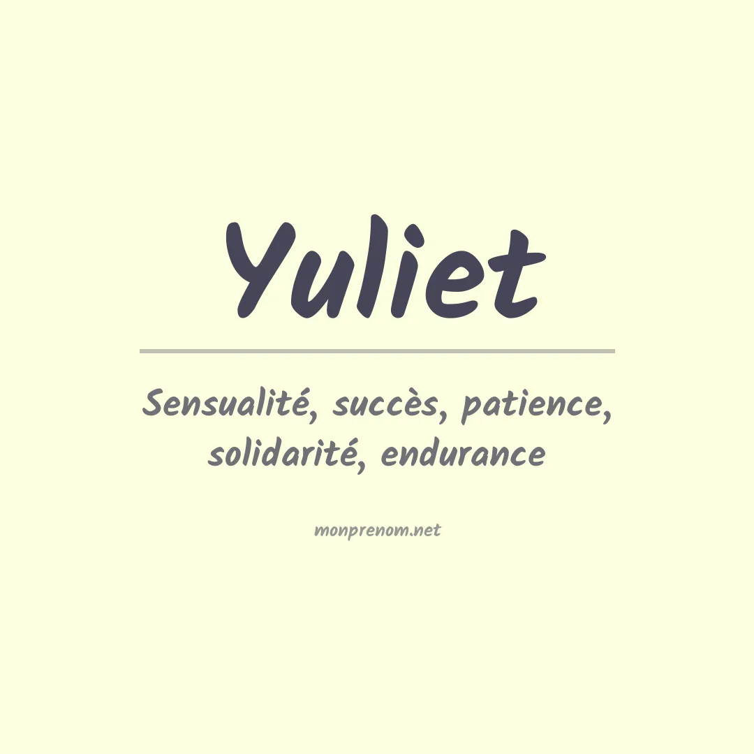 Prénom Yuliet