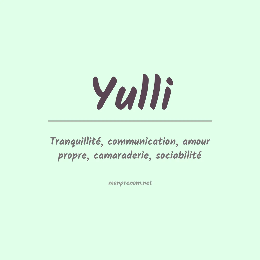Prénom Yulli