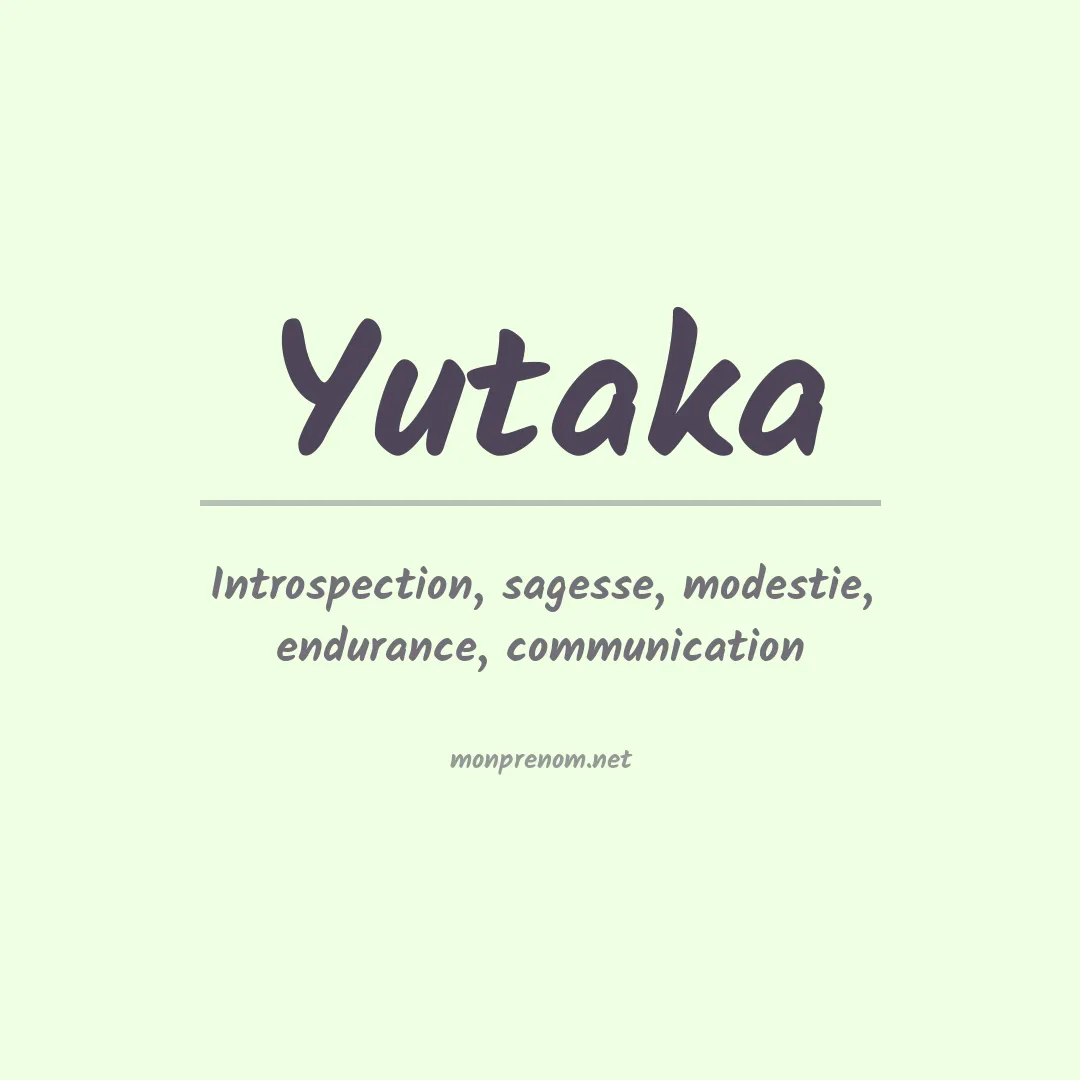 Prénom Yutaka
