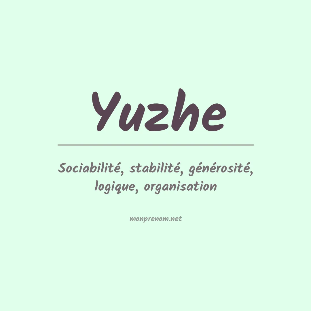 Prénom Yuzhe