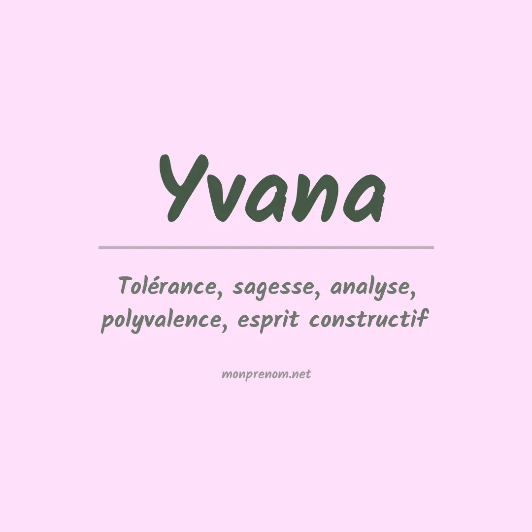 Prénom Yvana