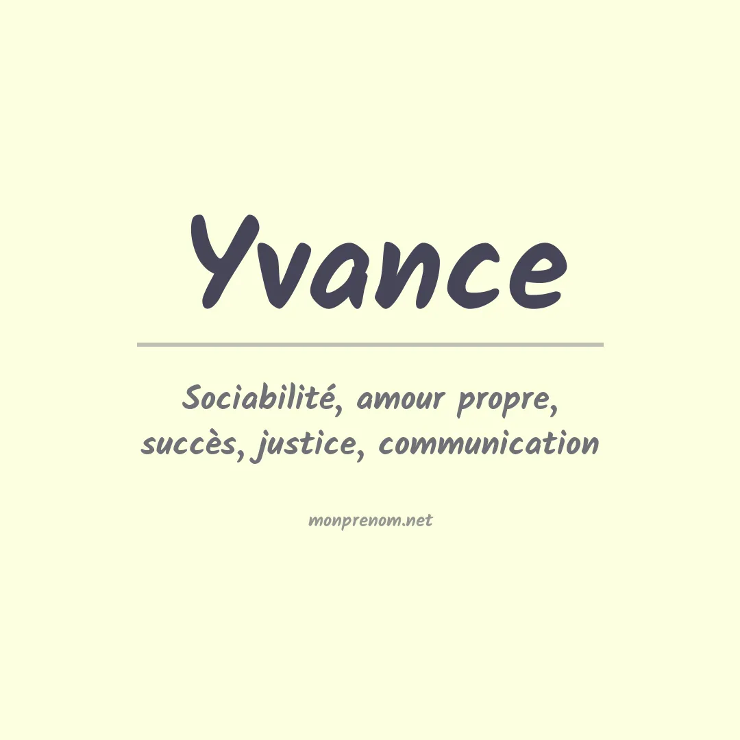 Signification du prénom Yvance