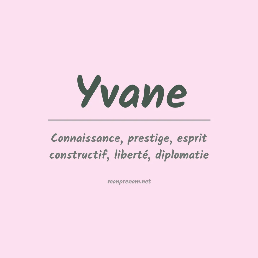 Prénom Yvane
