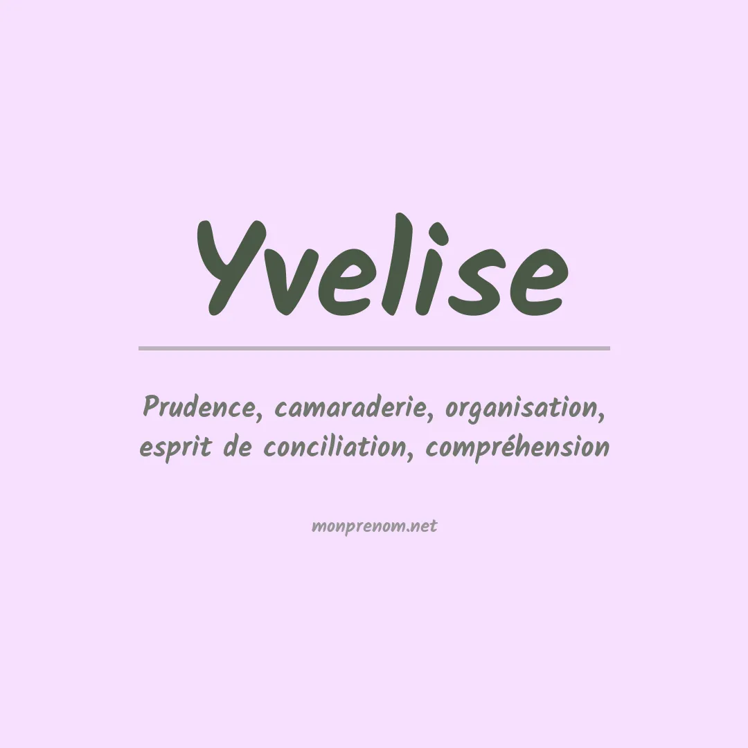 Prénom Yvelise