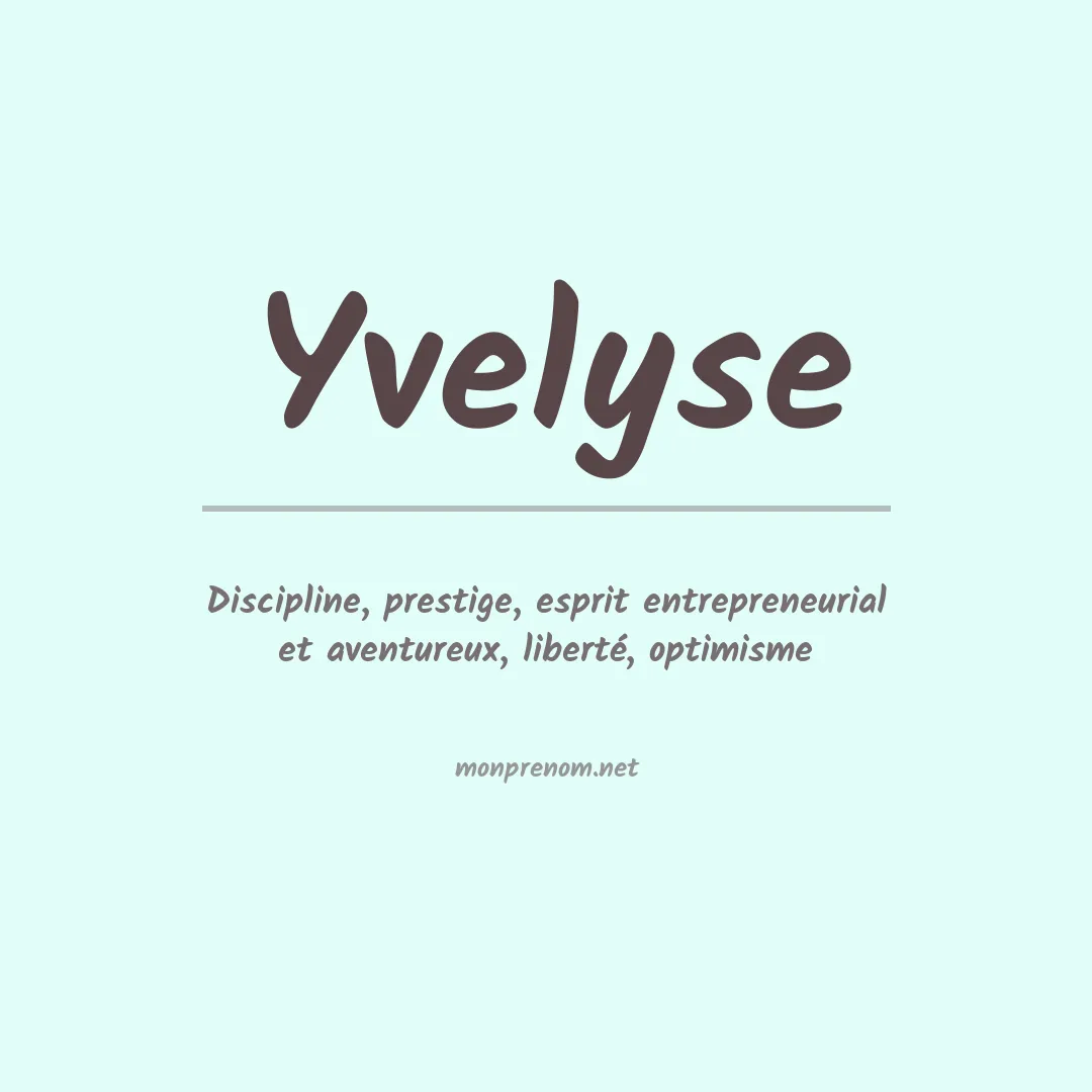 Prénom Yvelyse