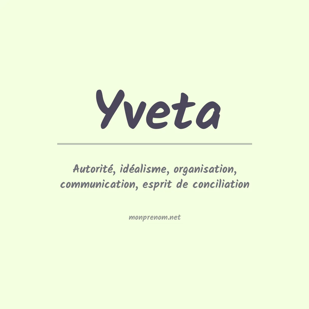 Signification du prénom Yveta