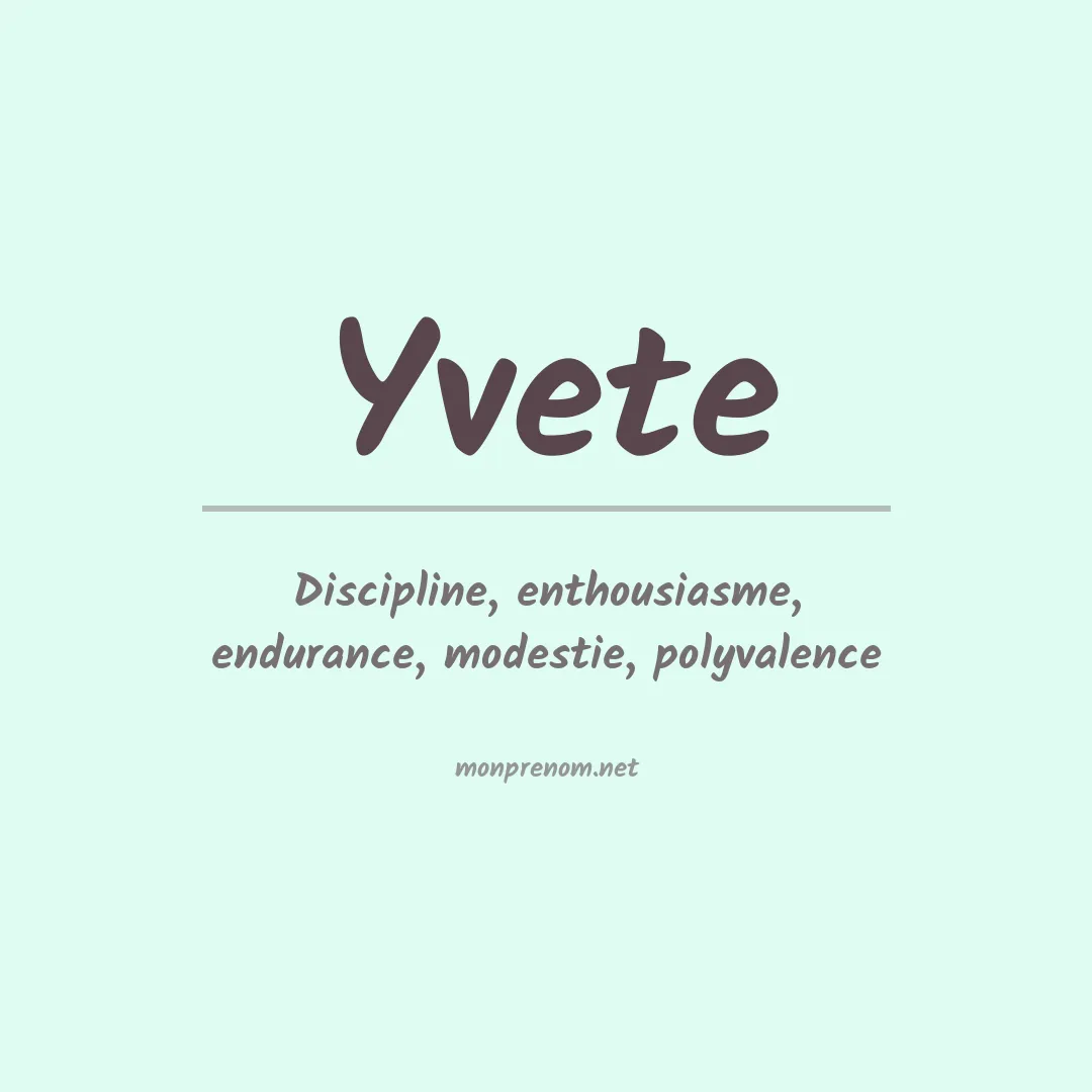 Prénom Yvete