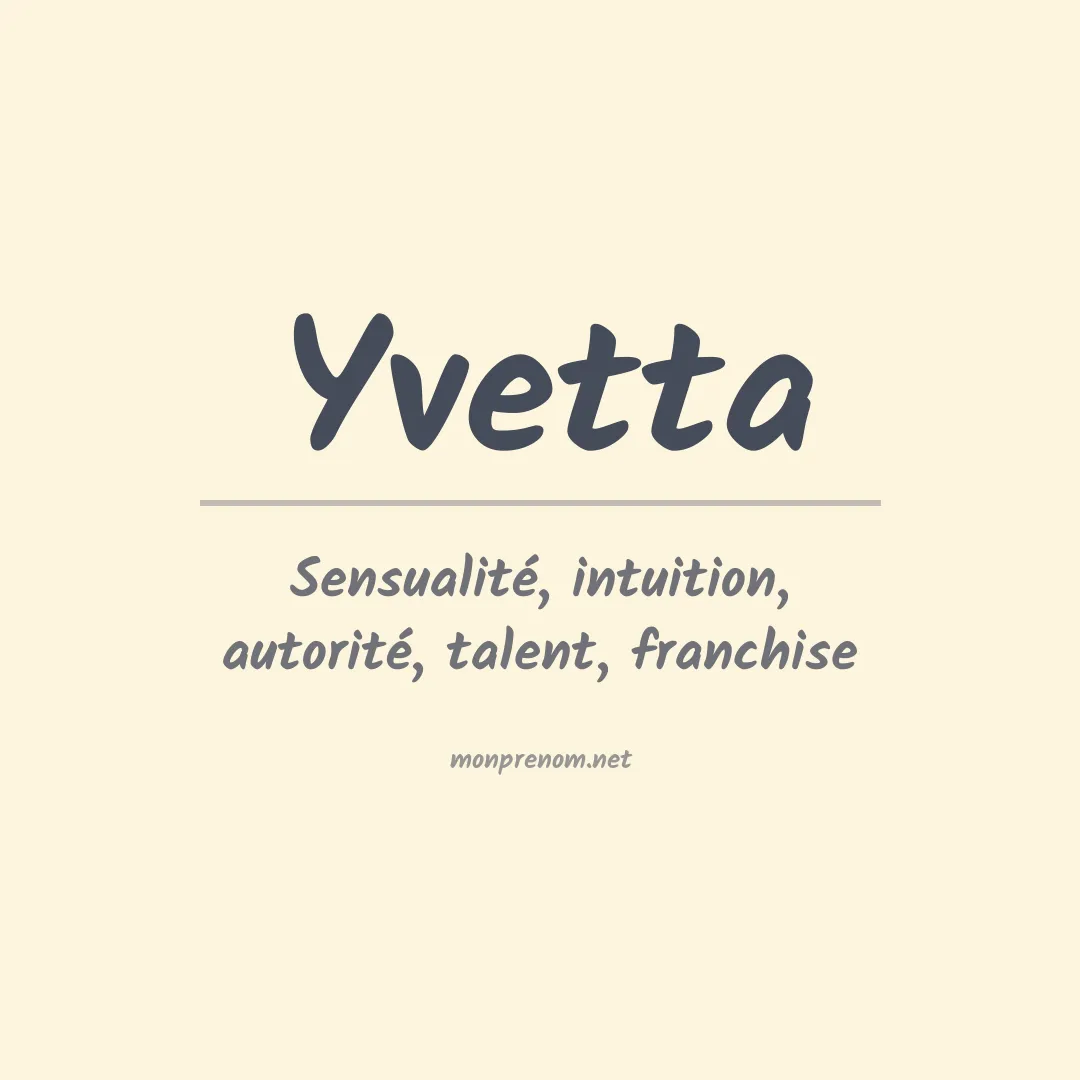 Prénom Yvetta