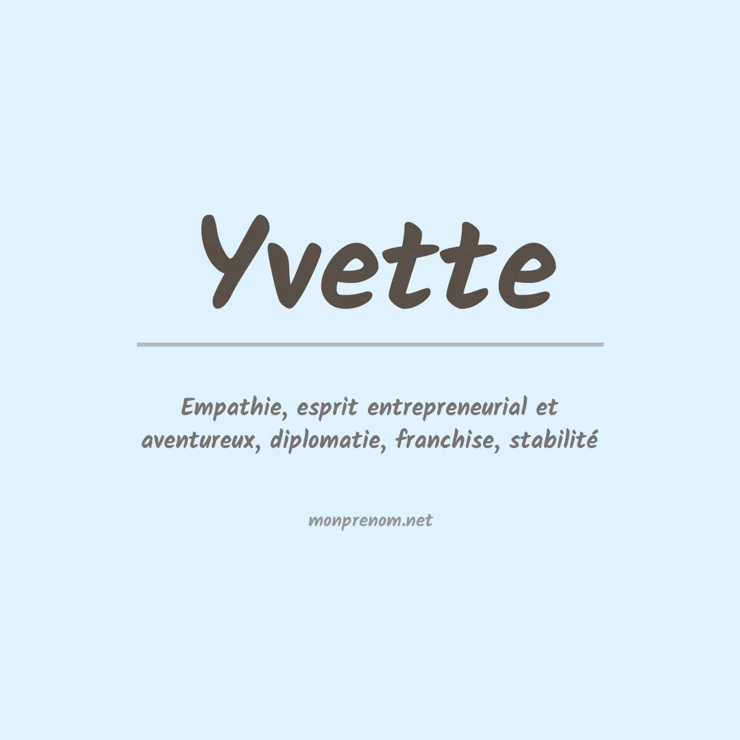 Prénom Yvette
