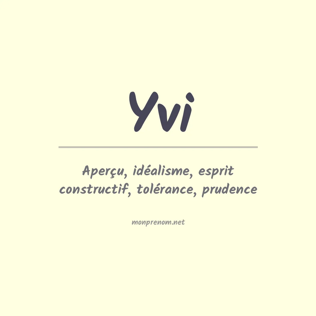 Prénom Yvi