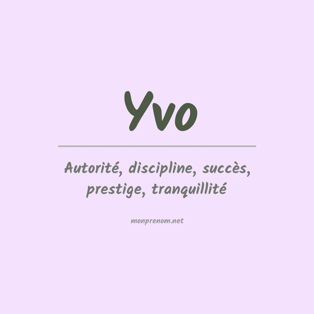 Prénom Yvo
