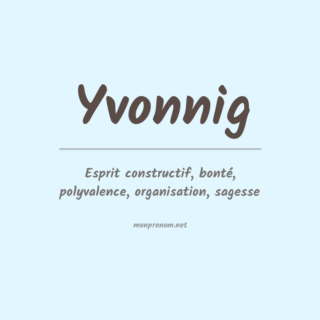 Prénom Yvonnig