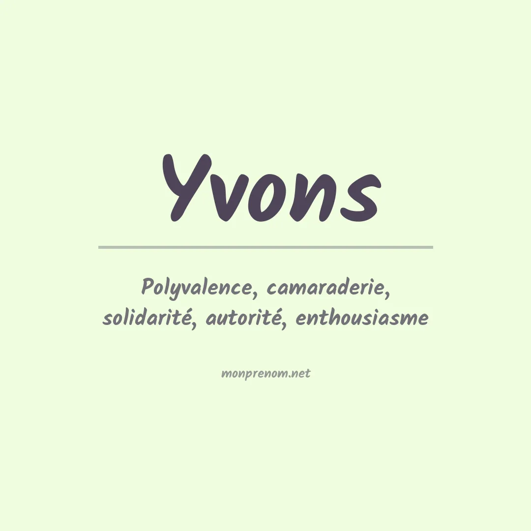 Signification du prénom Yvons
