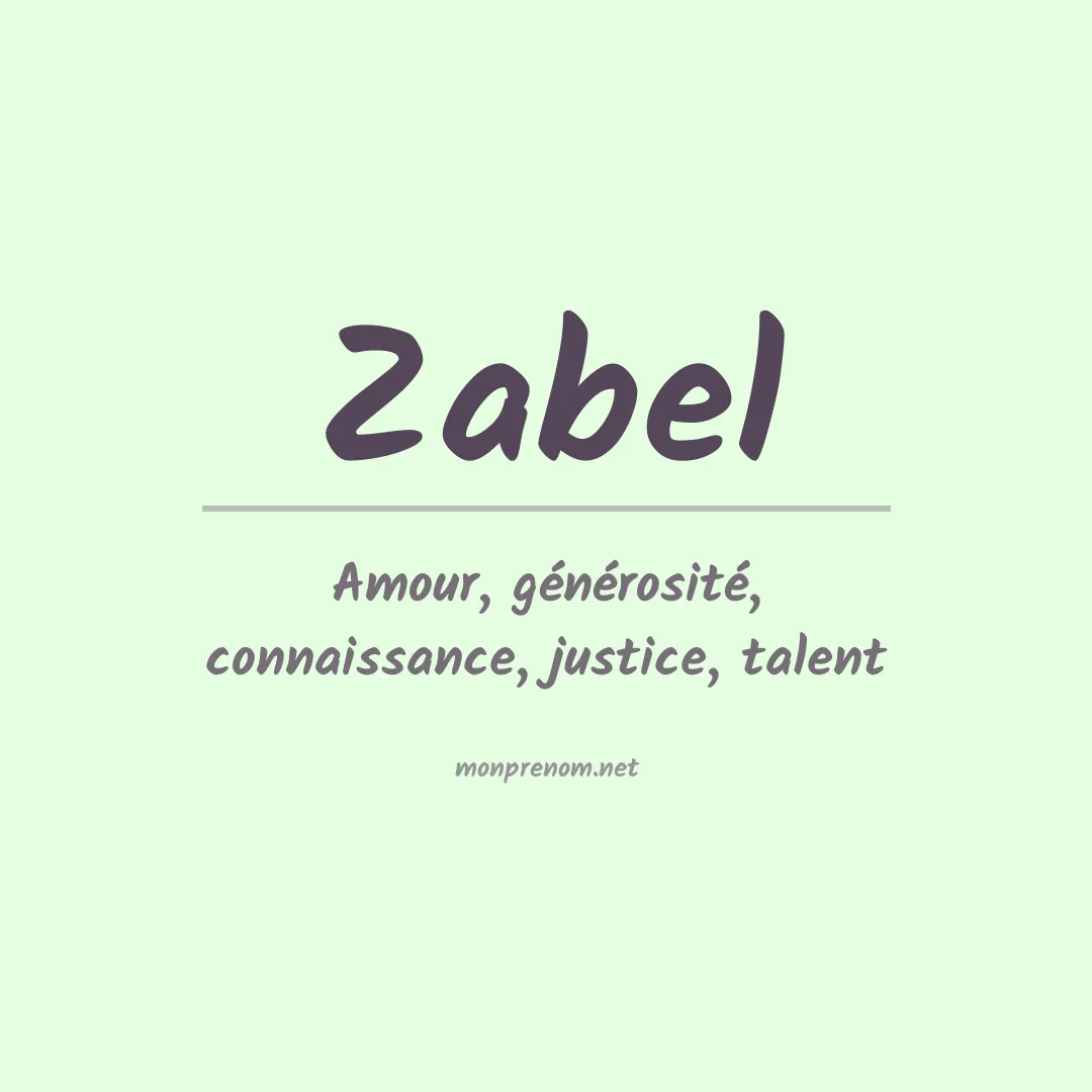 Prénom Zabel
