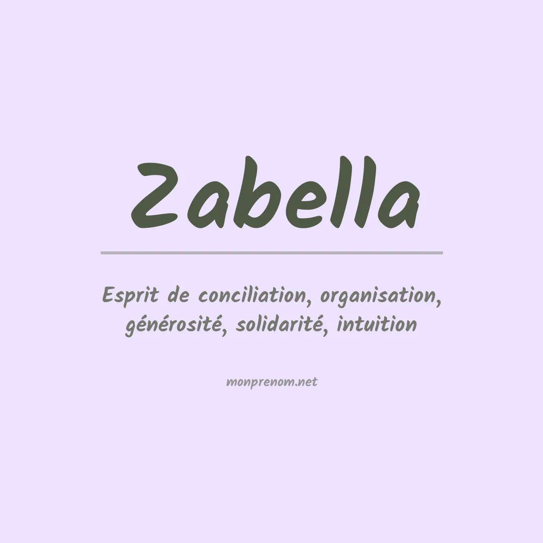 Signification du prénom Zabella