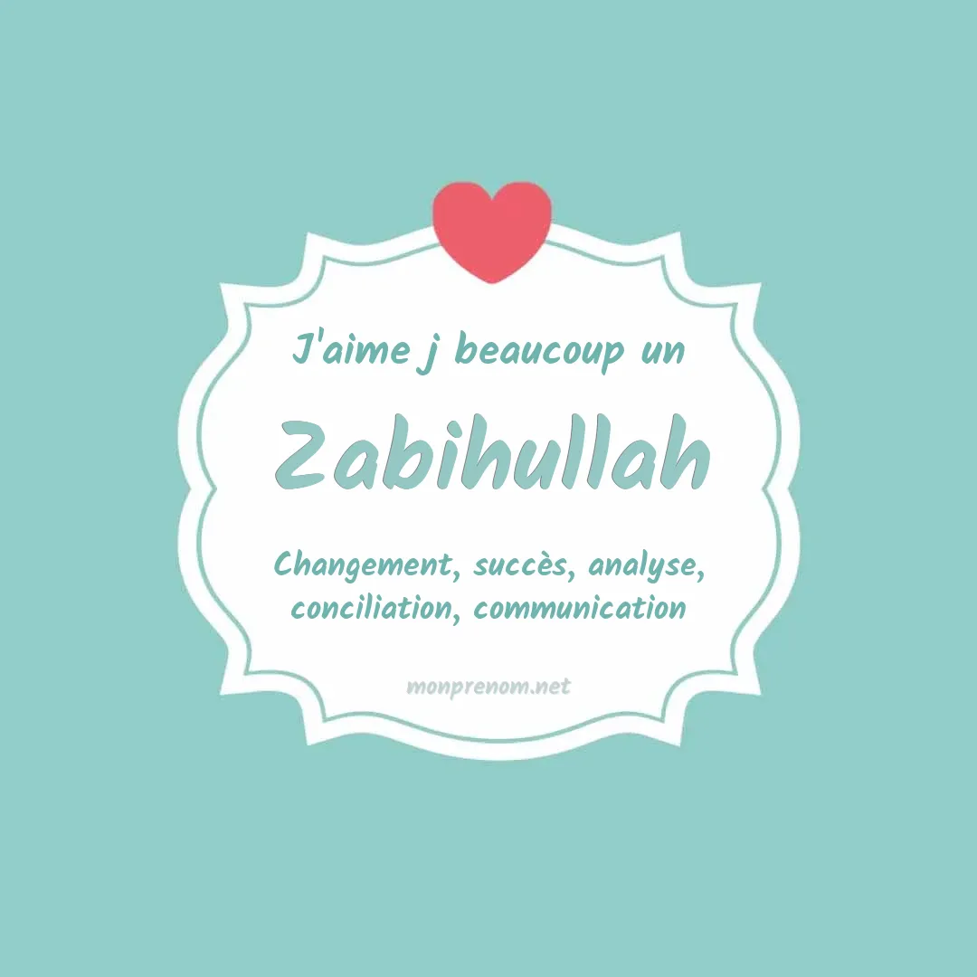 J'aime beaucoup Zabihullah