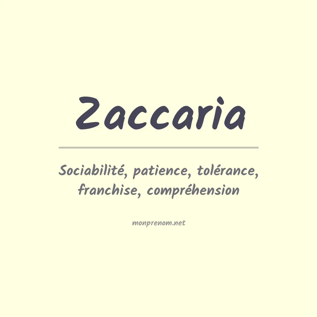 Prénom Zaccaria
