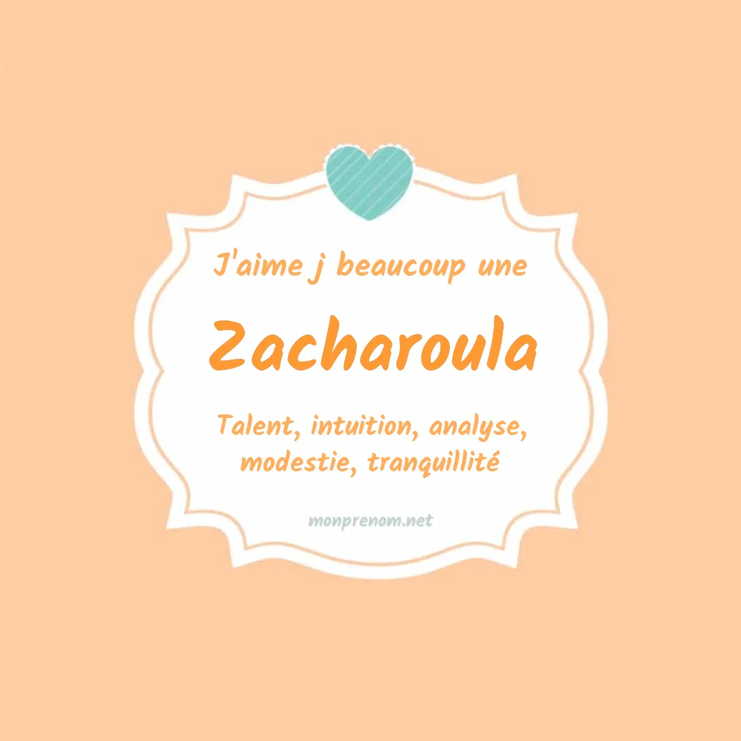 J'aime beaucoup Zacharoula