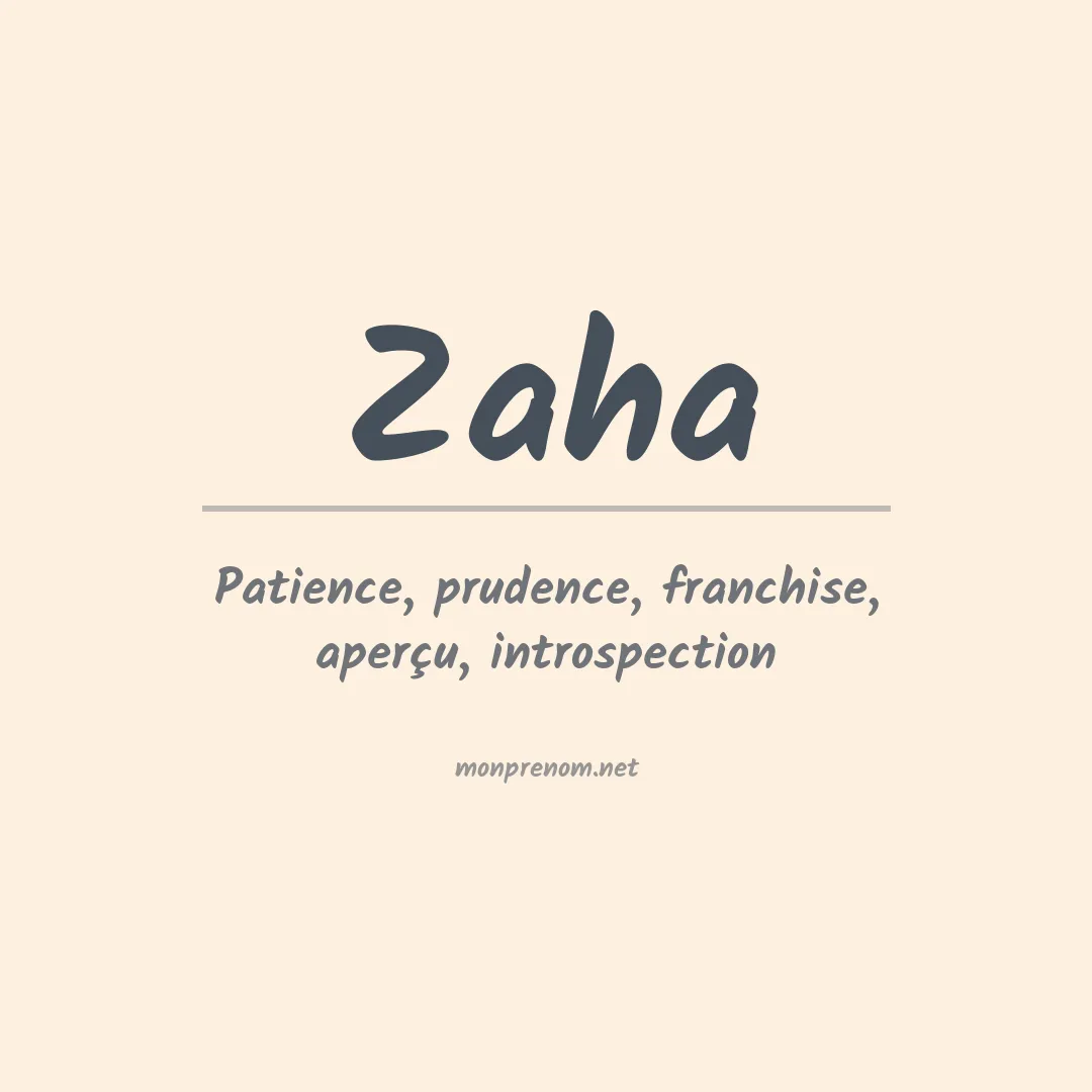 Signification du prénom Zaha