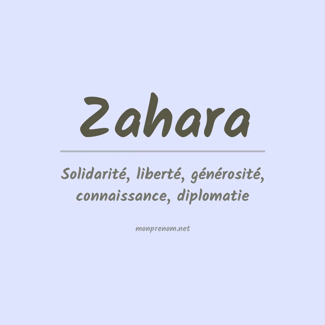 Signification du prénom Zahara