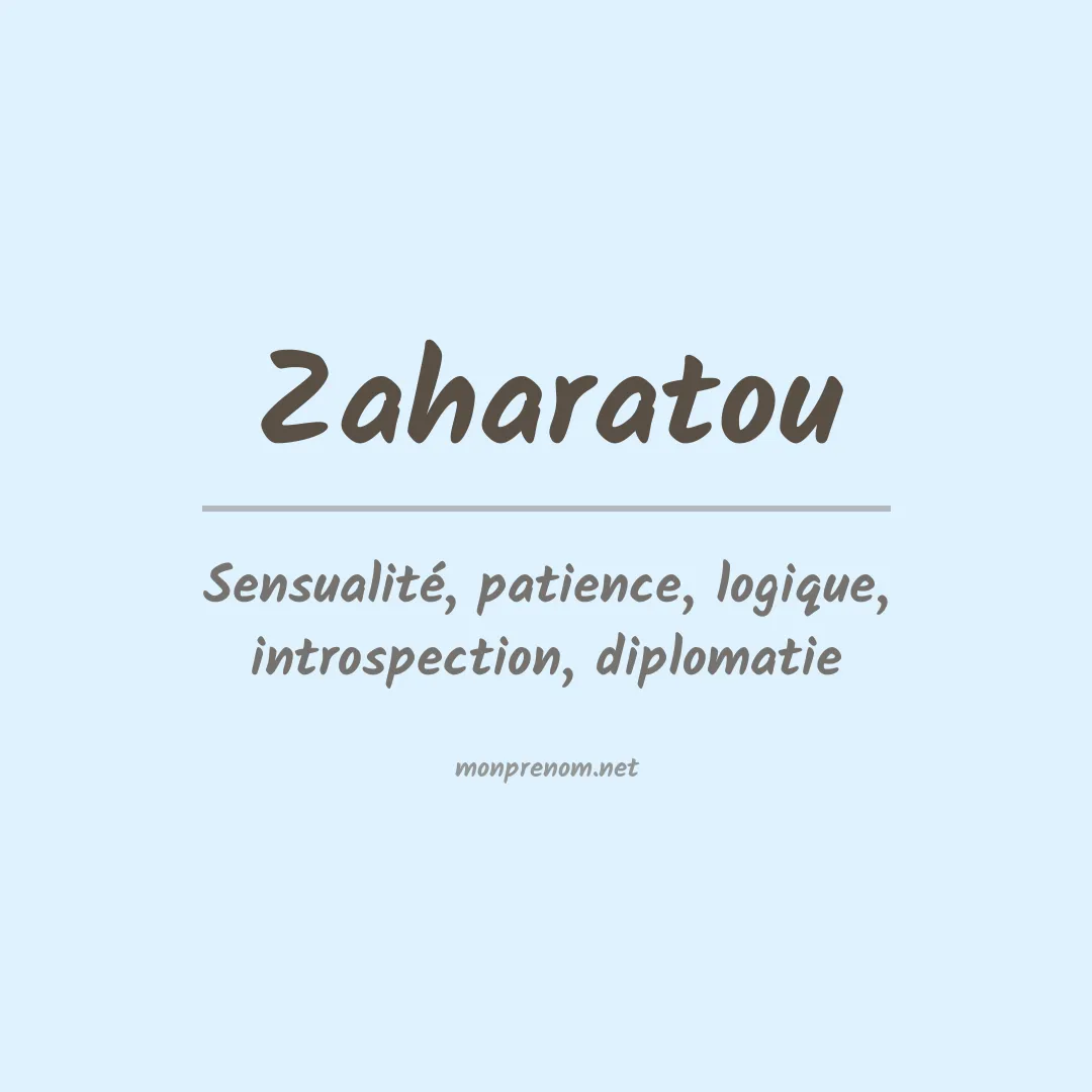 Signification du prénom Zaharatou