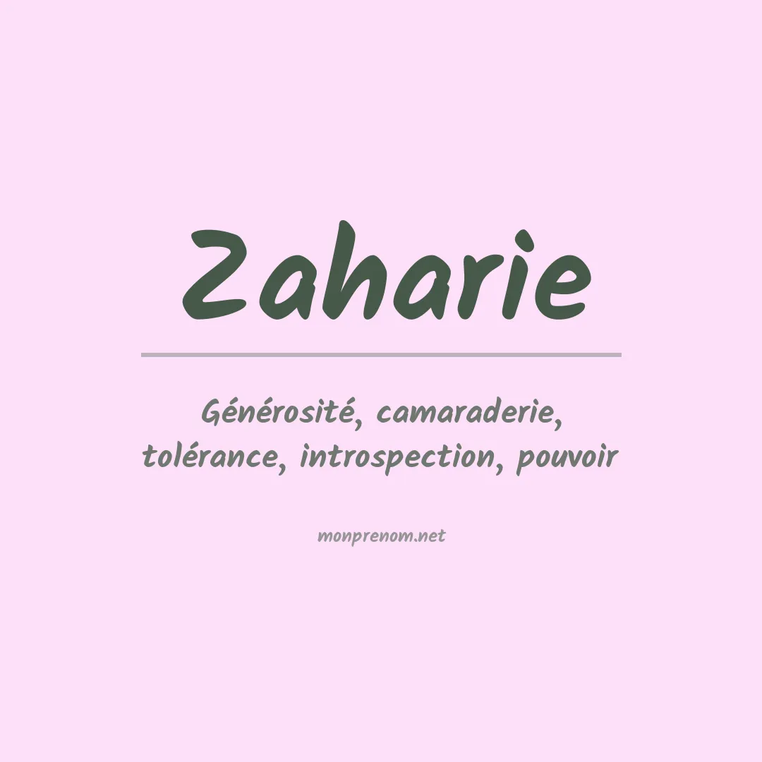 Prénom Zaharie