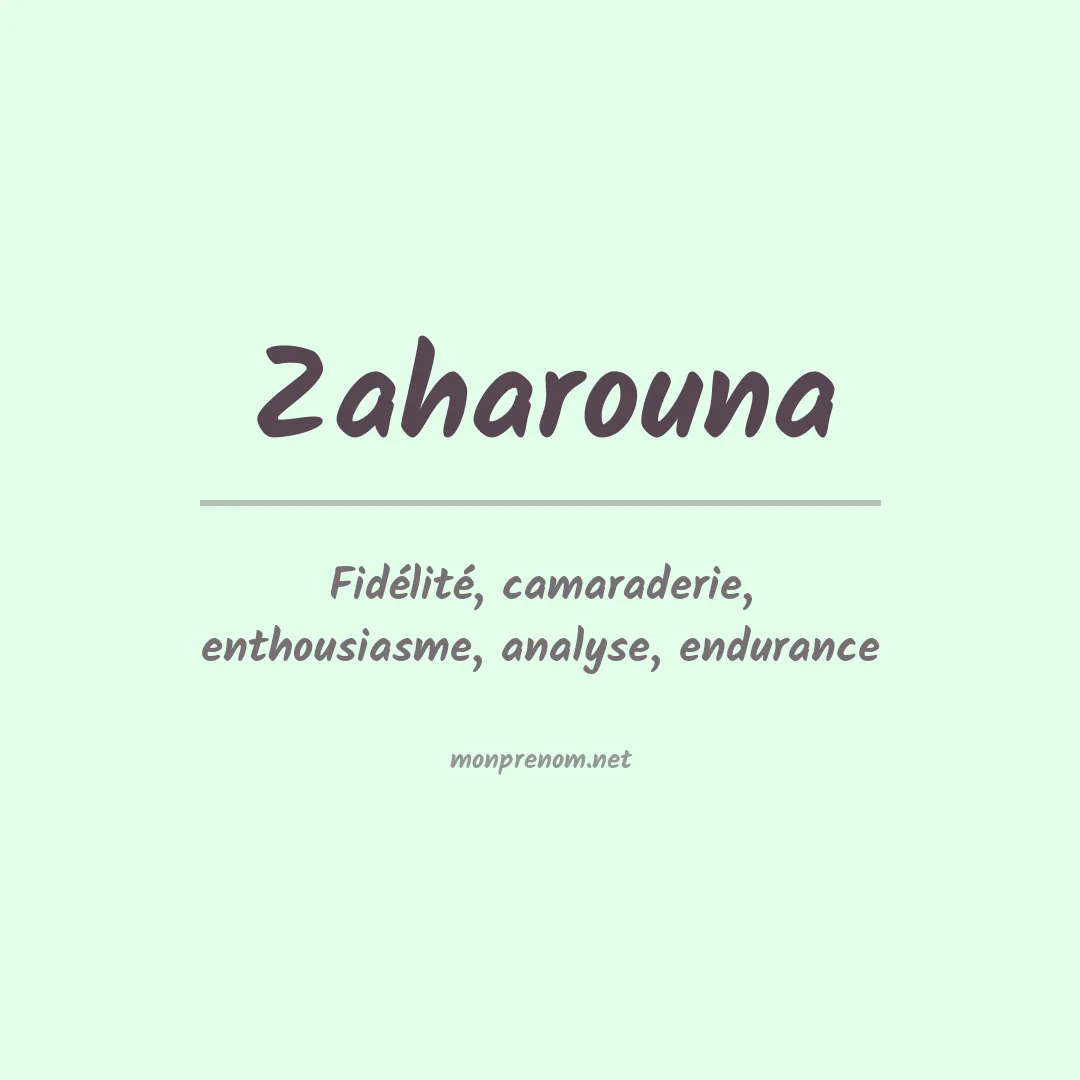 Signification du prénom Zaharouna