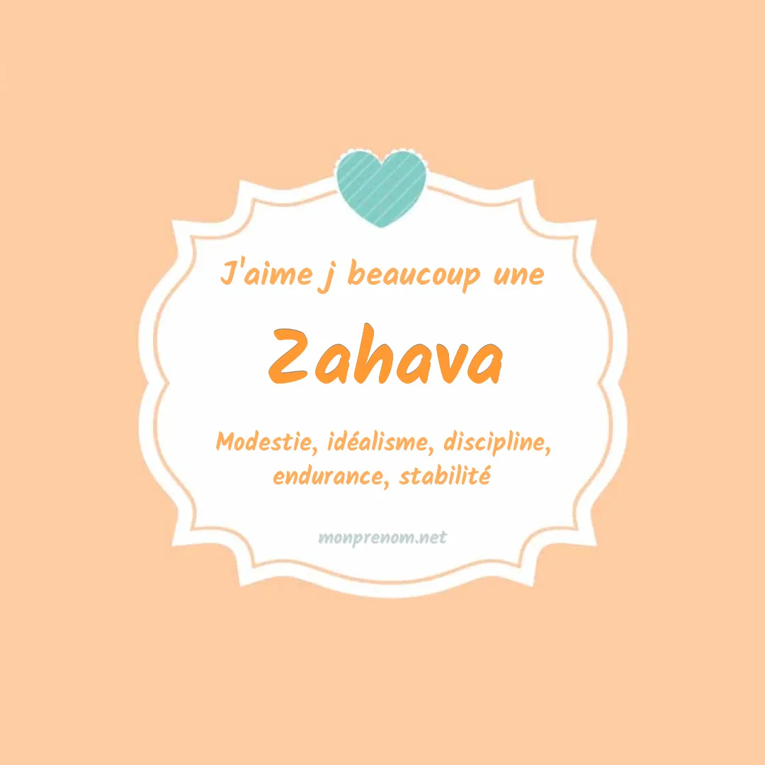 J'aime beaucoup Zahava