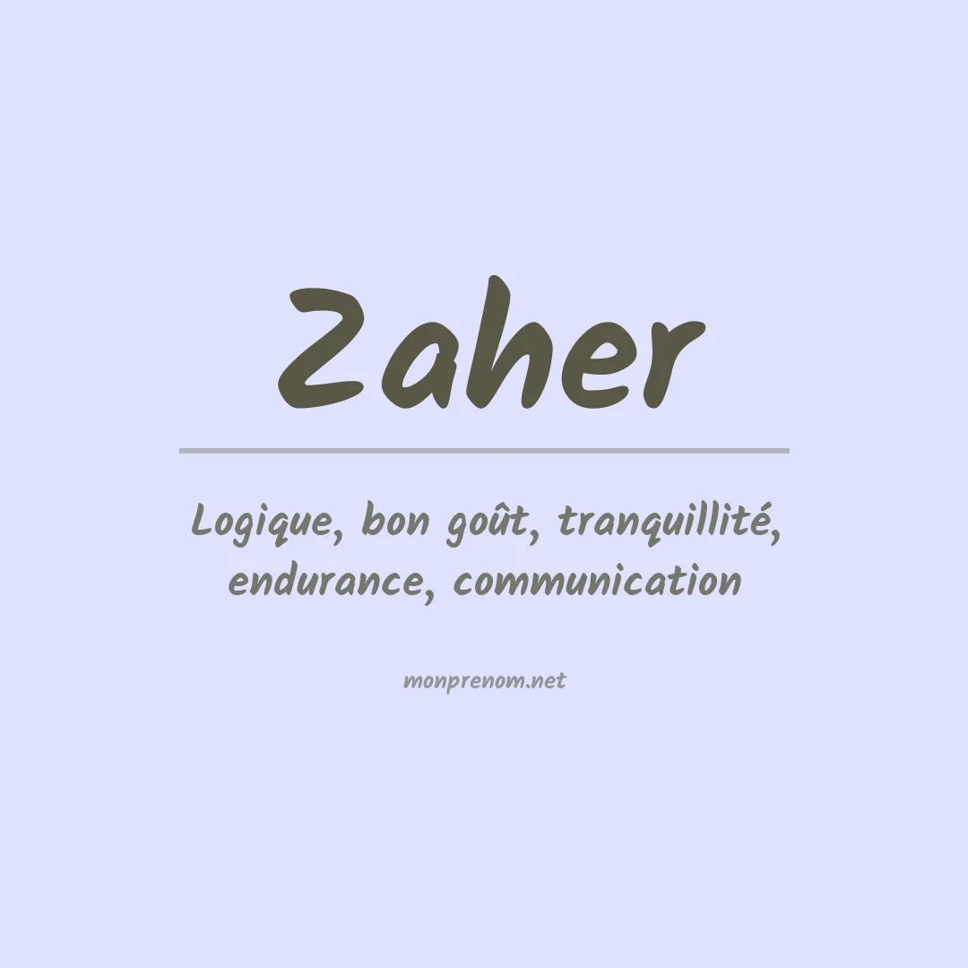 Prénom Zaher