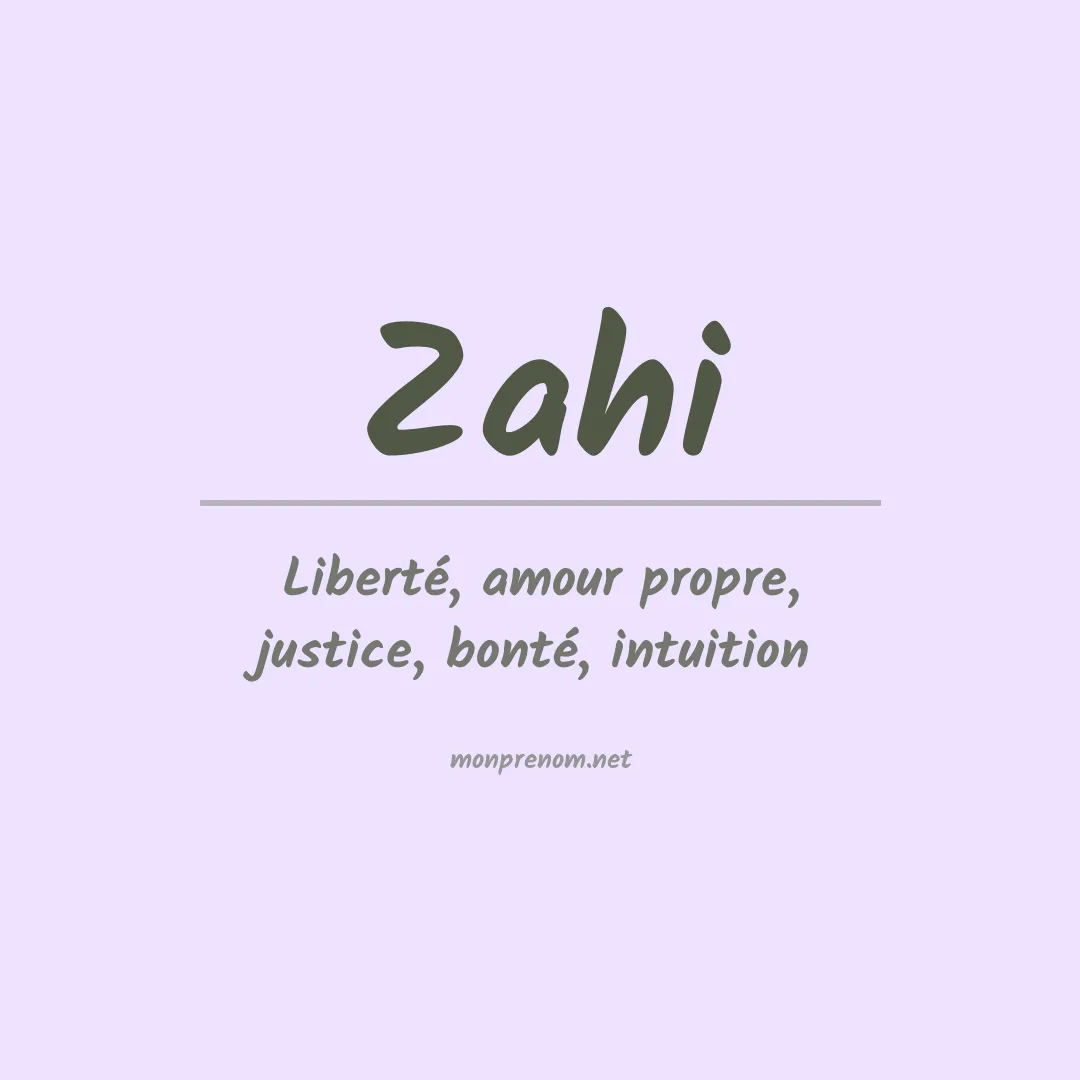 Prénom Zahi